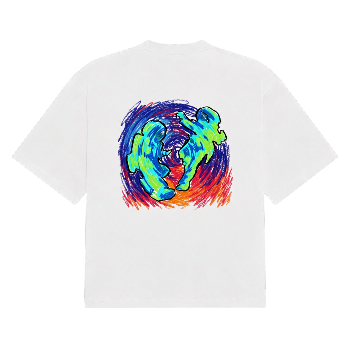Pluto x Baby Pluto tee, back print on a white tee