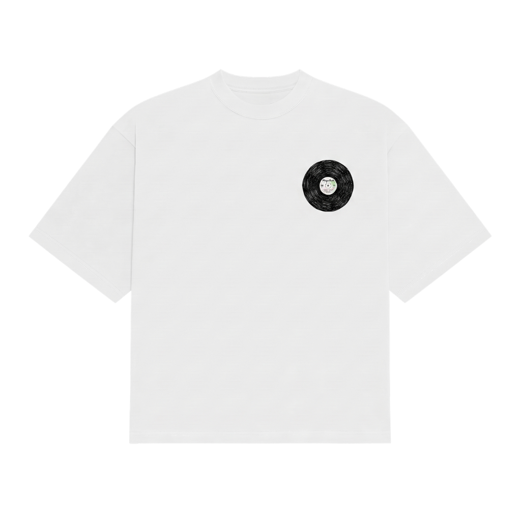 Front of the tee with the Magnitude vinyl chest logo