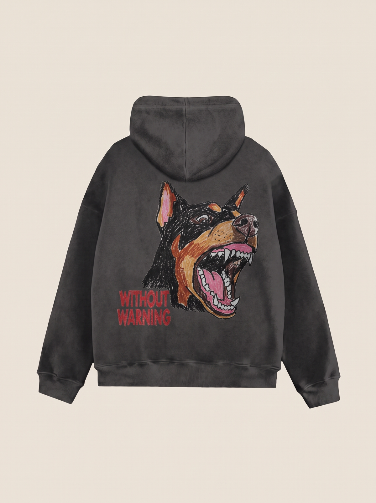 Without Warning hoodie, back print