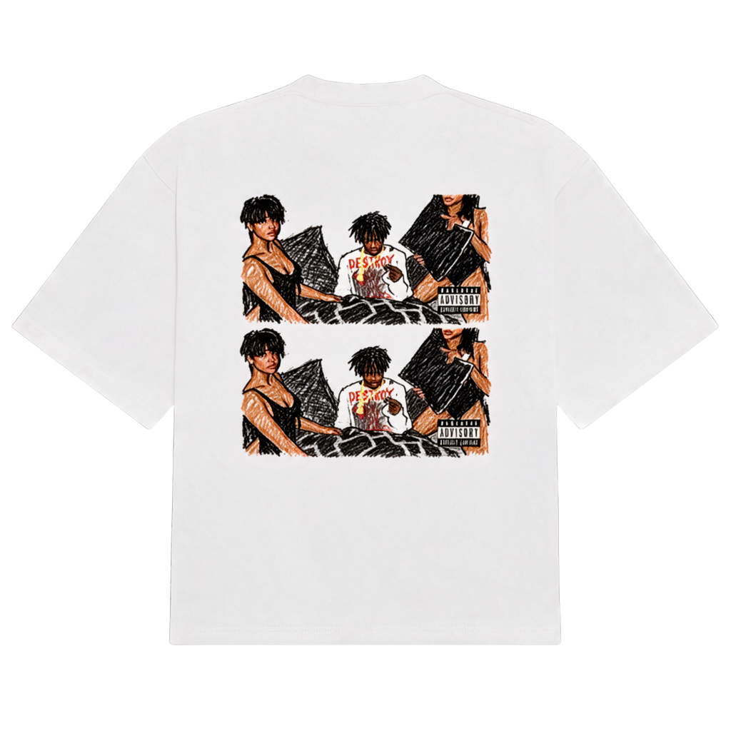 Playboi Carti tee, back print on a white tee